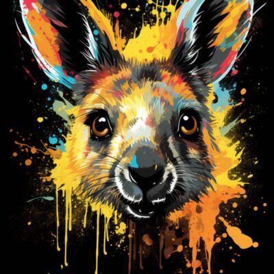 Kangaroo Smiling Art Thumbnail