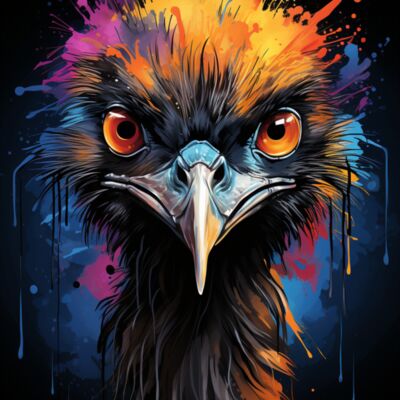 Ostrich Psychadelic Art Thumbnail