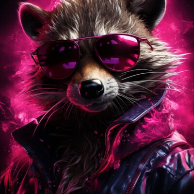 Raccoon Fuzzy Pink Thumbnail