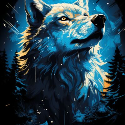 Wolf Abstract Art 01 Thumbnail