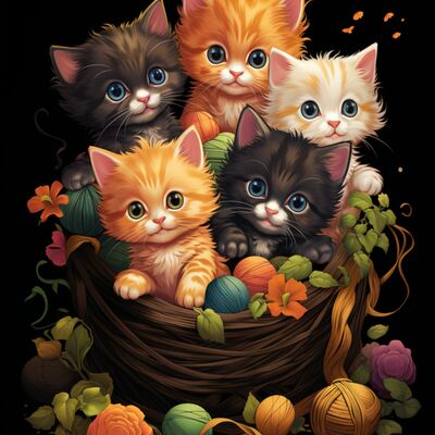 Kittens in a Basket Thumbnail