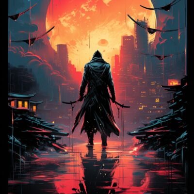 Gaming Cyberpunk Samurai Neon City 02 Thumbnail